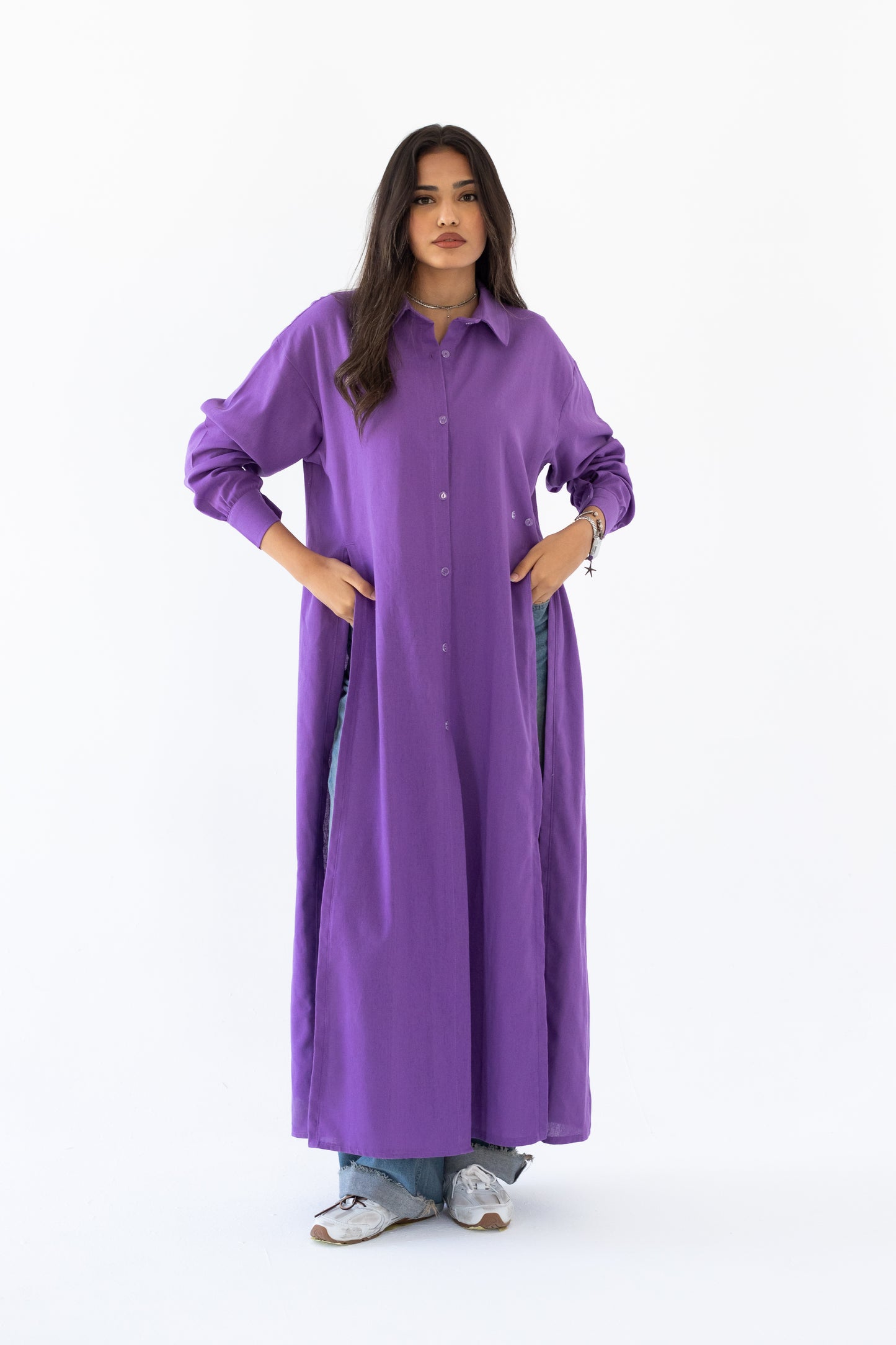 The Essential Linen Shirt In Purple