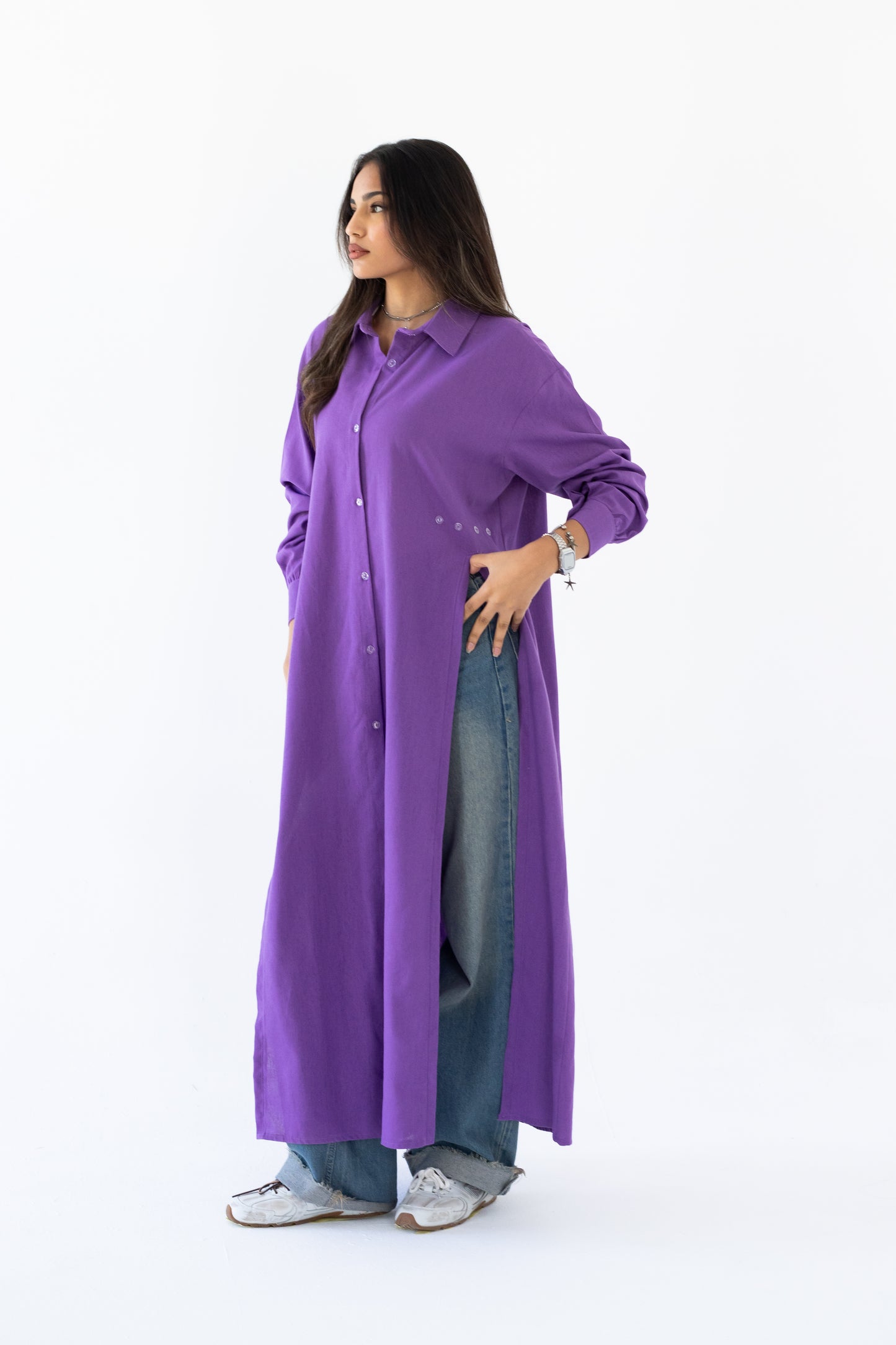 The Essential Linen Shirt In Purple