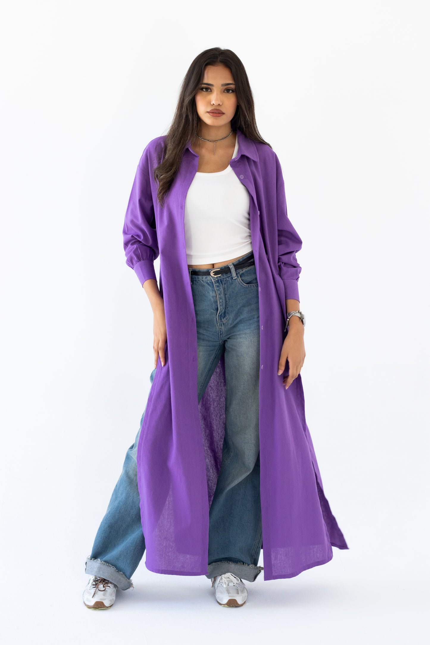 The Essential Linen Shirt In Purple