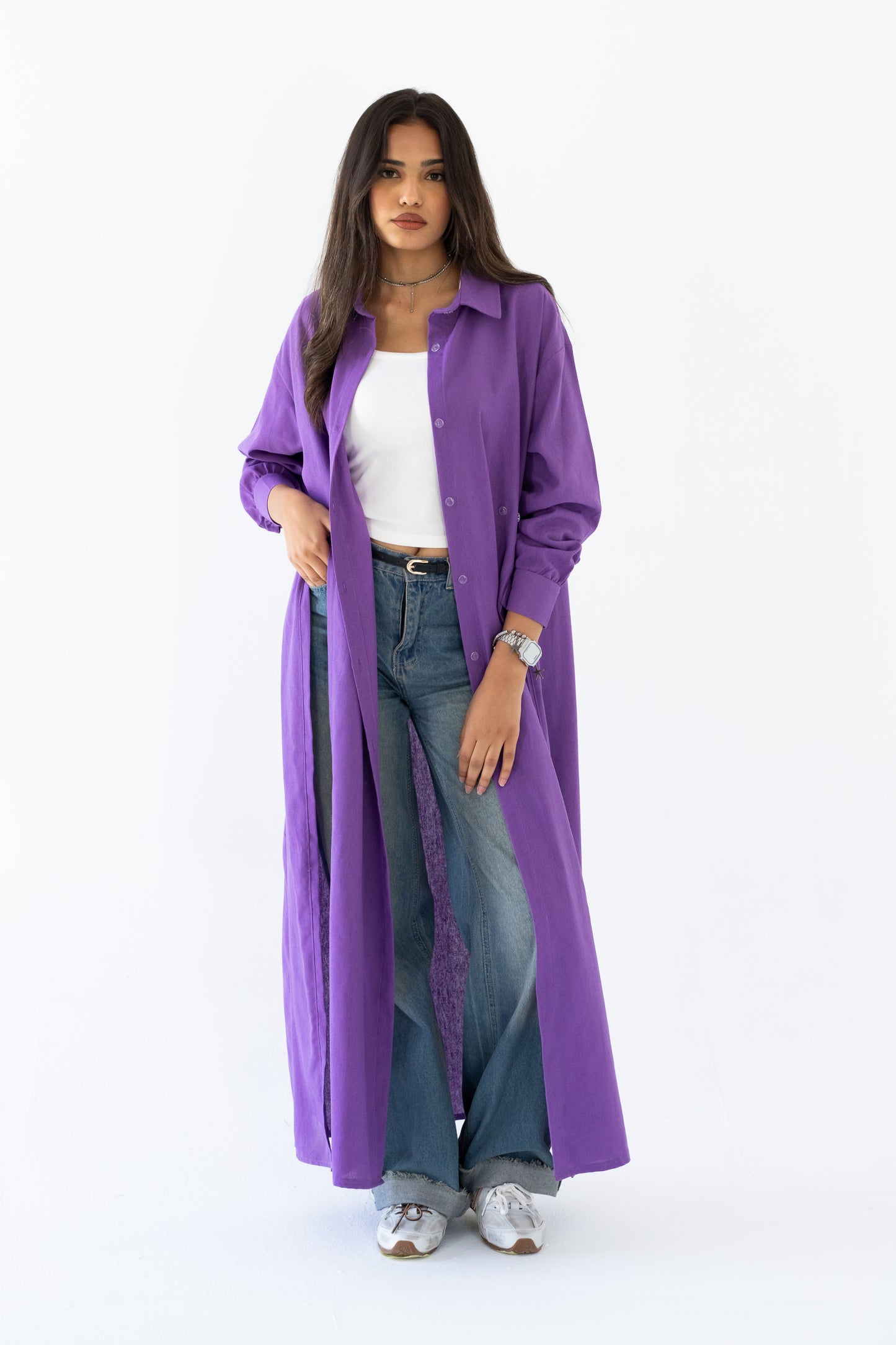 The Essential Linen Shirt In Purple
