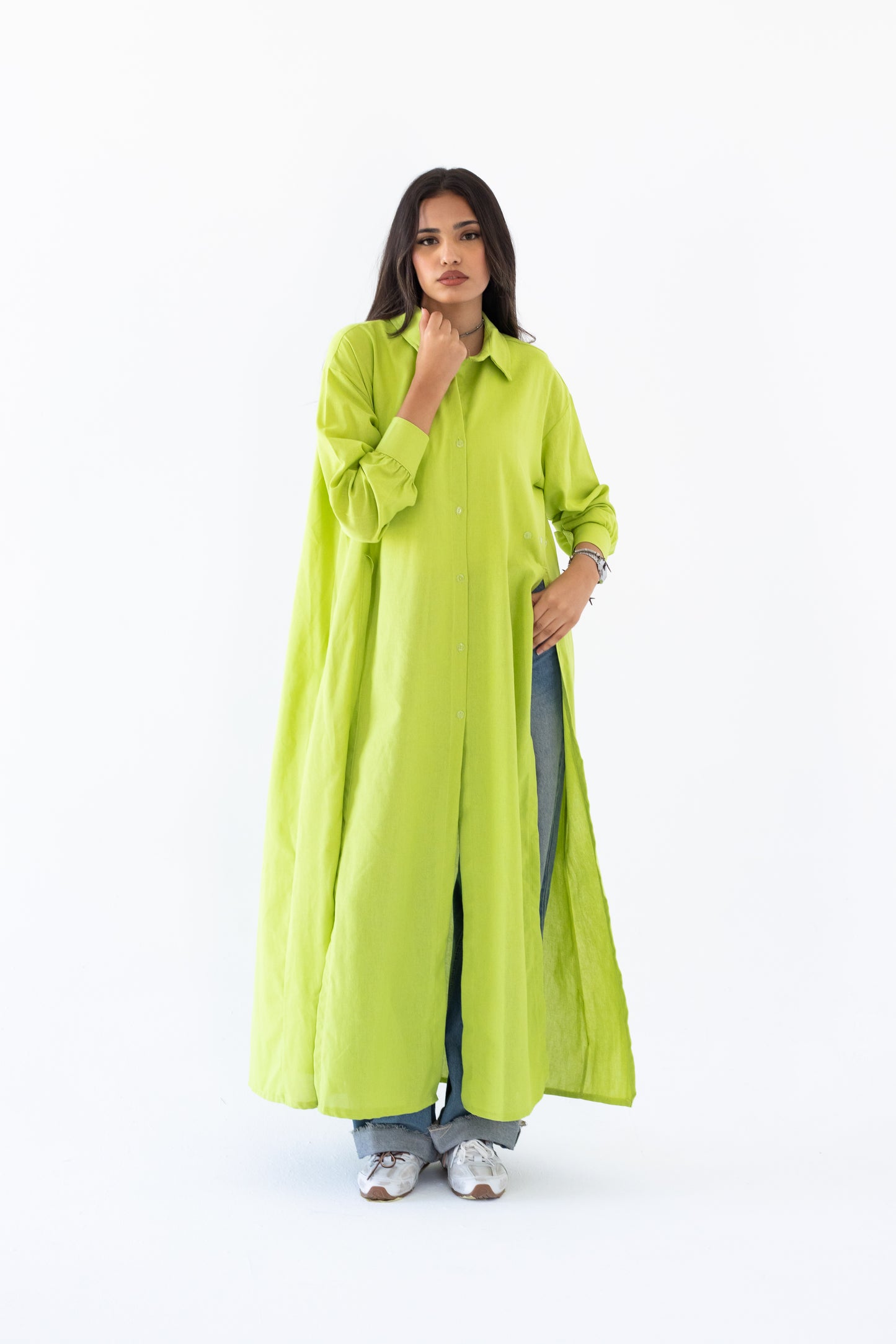 The Essential Linen Shirt In Neon Green
