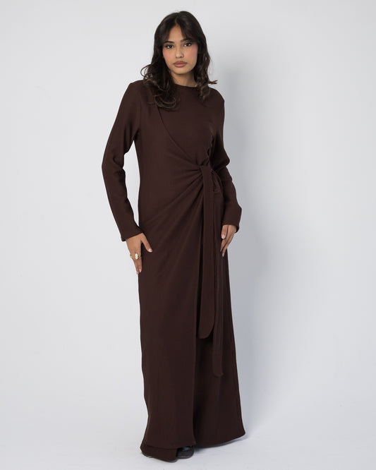 Vail Wrap Dress - Dark brown