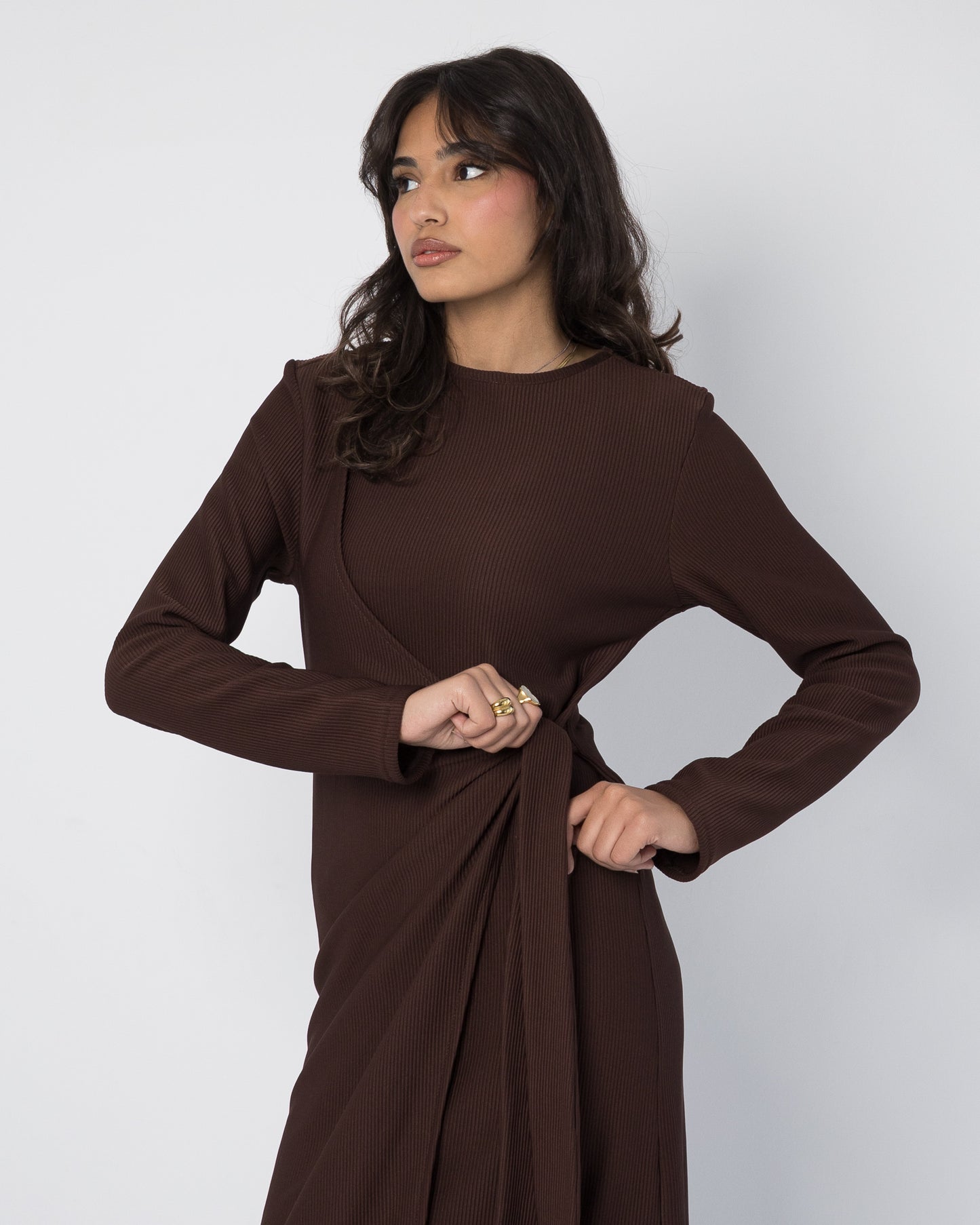 Vail Wrap Dress - Dark brown
