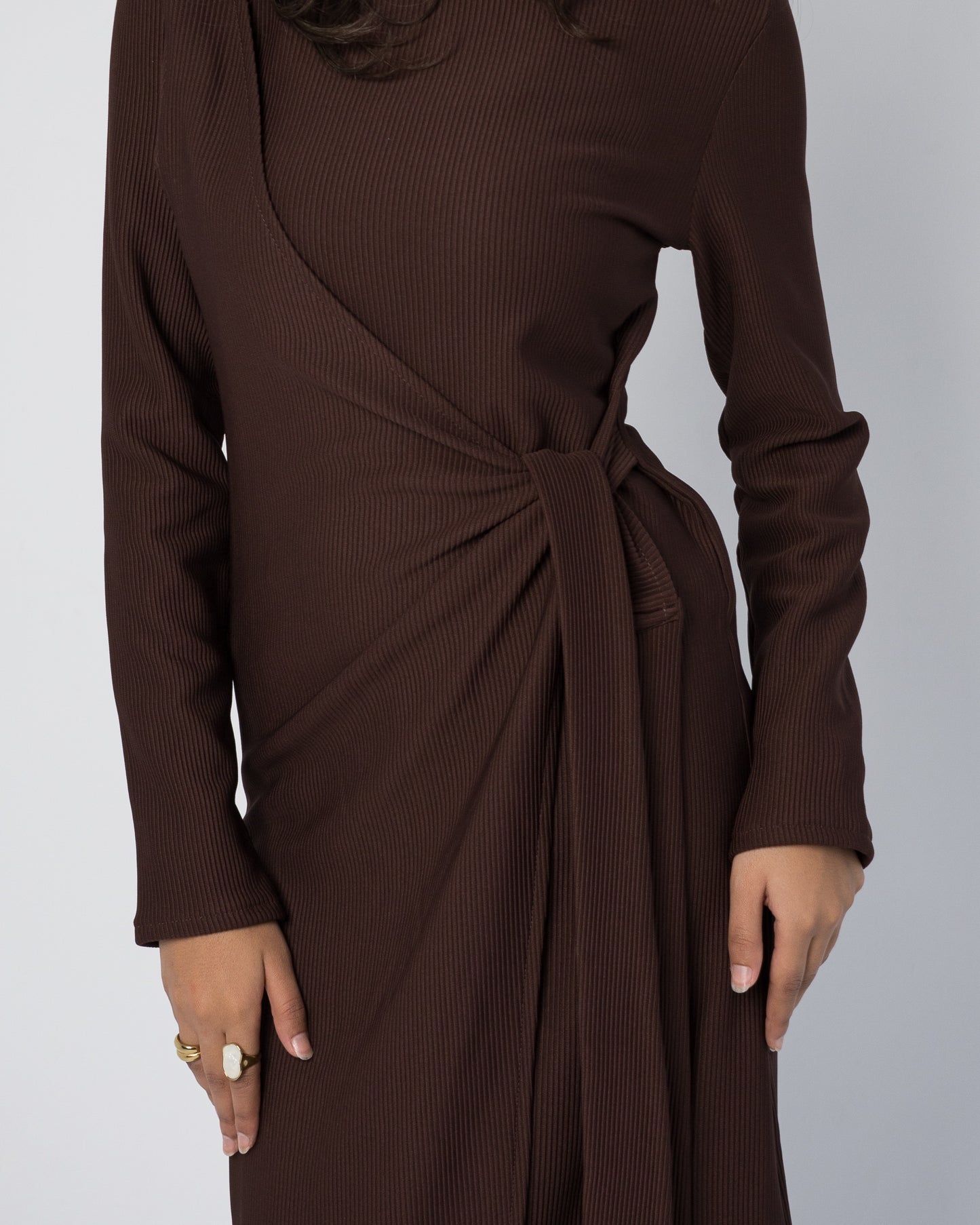 Vail Wrap Dress - Dark brown